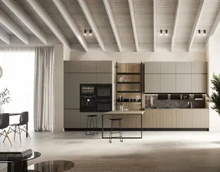 Cucina Moderna in laccato e laminato con penisola Wega 05 di Arredo3