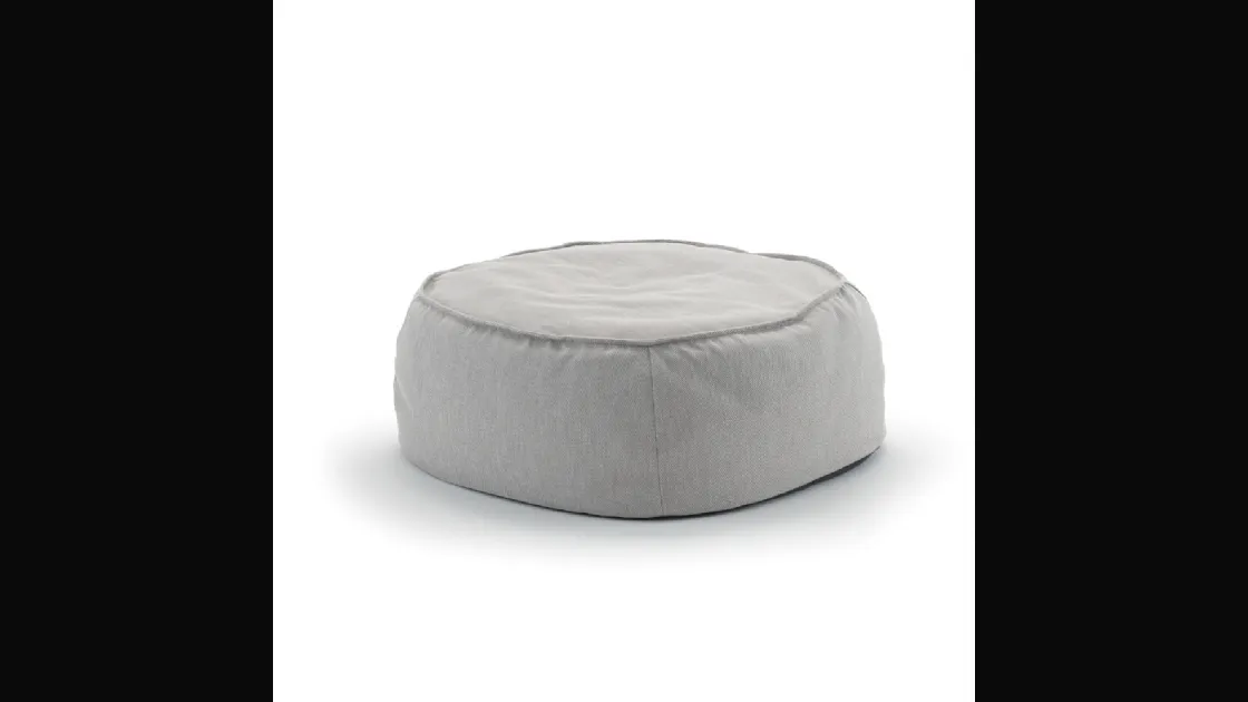 Pouf tavolino Bill in tessuto grigio di La Seggiola