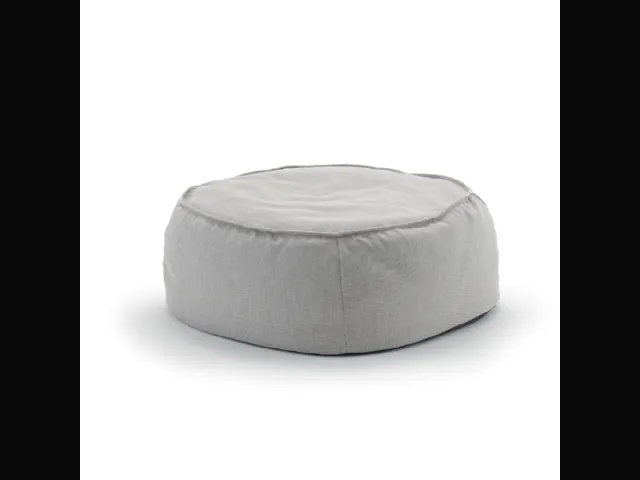 Pouf tavolino Bill in tessuto grigio di La Seggiola