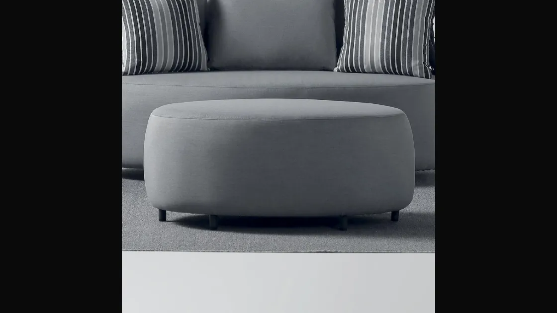 Pouf Cobb Tavolino in tessuto per esterno grigio con struttura in alluminio di La Seggiola