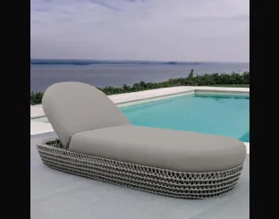 Lettino Couch in tessuto con struttura in alluminio rivestito con corda intrecciata di La Seggiola