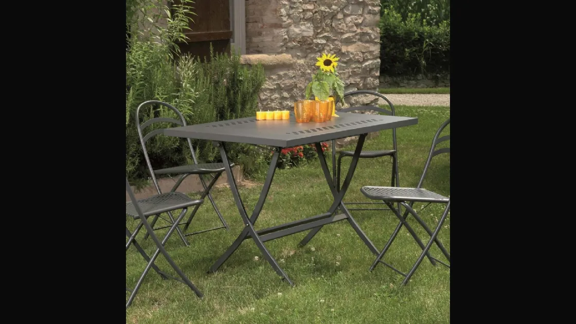 Tavolo da giardino Folding Table in acciaio zincato di La Seggiola