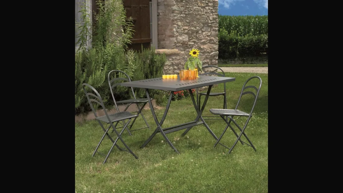 Tavolo da giardino Folding Table in acciaio zincato di La Seggiola