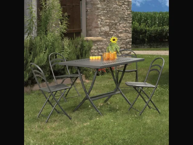 Tavolo da giardino Folding Table in acciaio zincato di La Seggiola