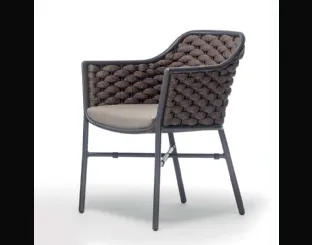 Poltroncina Nice P con struttura in alluminio e corda poliestere con gomma interna di La Seggiola