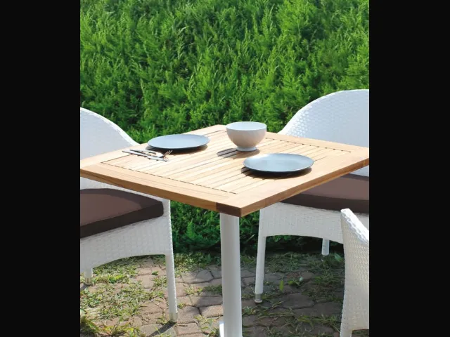 Tavolino in legno da giardino Piano Teak di La Seggiola