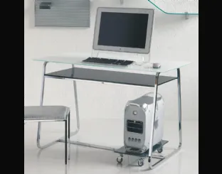 Scrivania Operativa con piano in vetro Clever di Ponti Terenghi