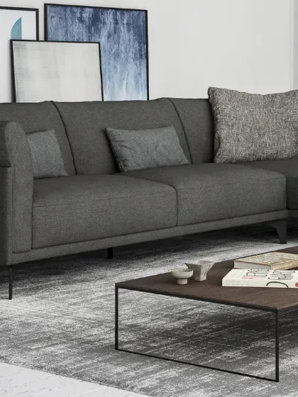 Tavolino rettangolare Nexus con top in legno e struttura in metallo di Doimo Salotti