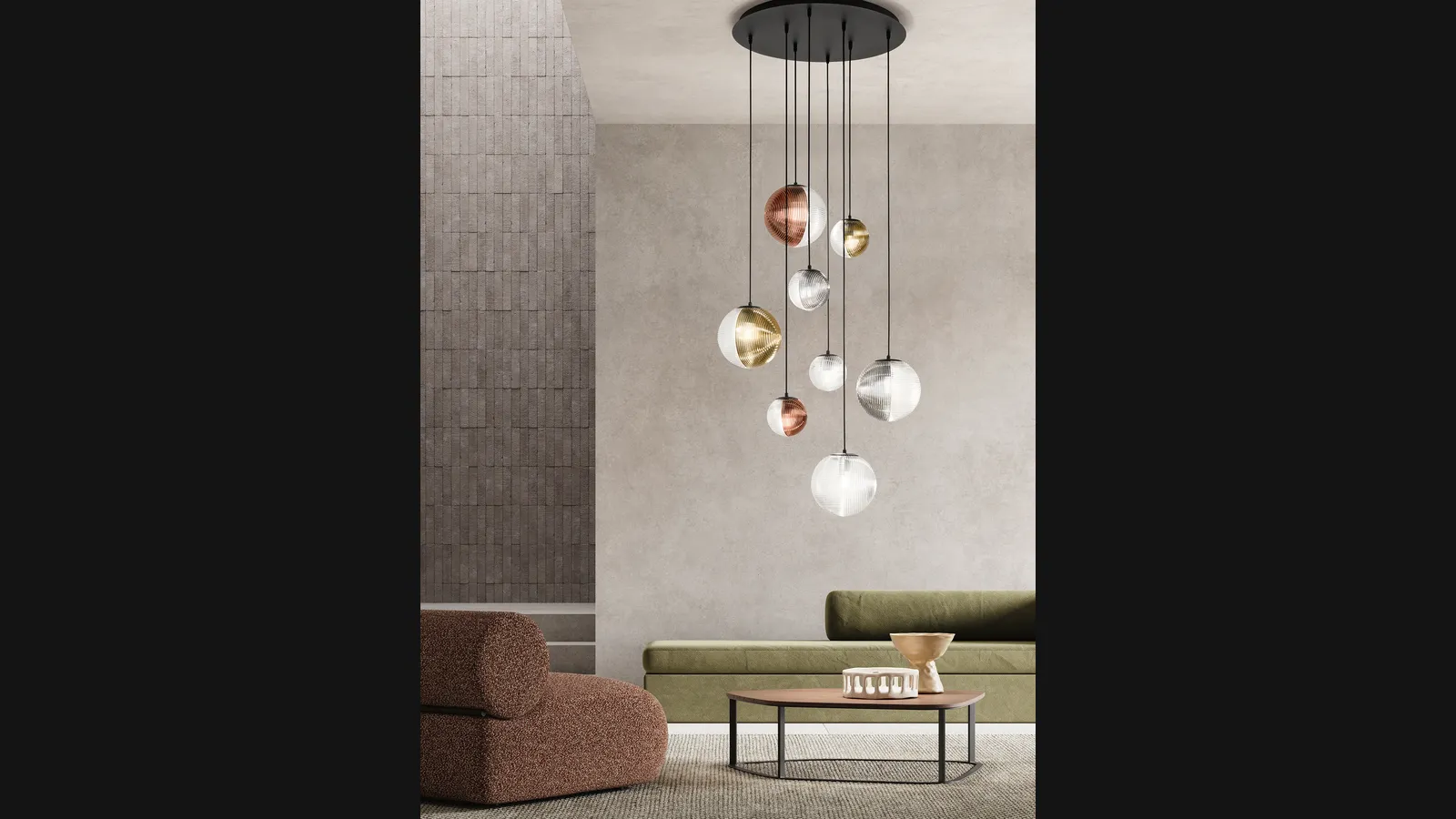 Lampada a sospensione Bella in vetro soffiato di Ondaluce