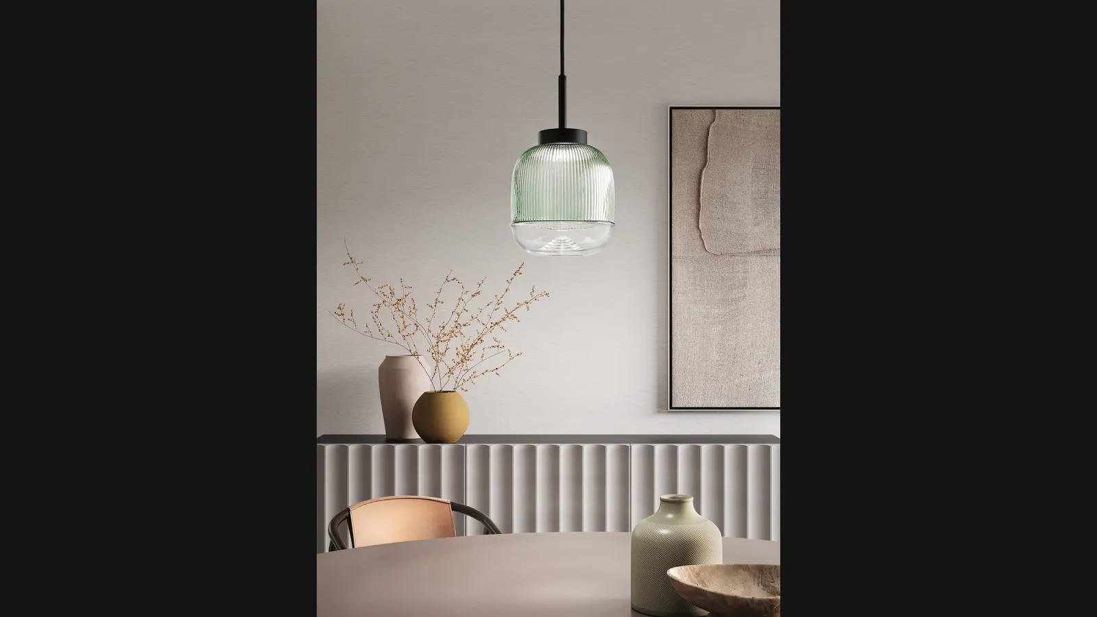 Lampada a sospensione Ekos in vetro di Ondaluce