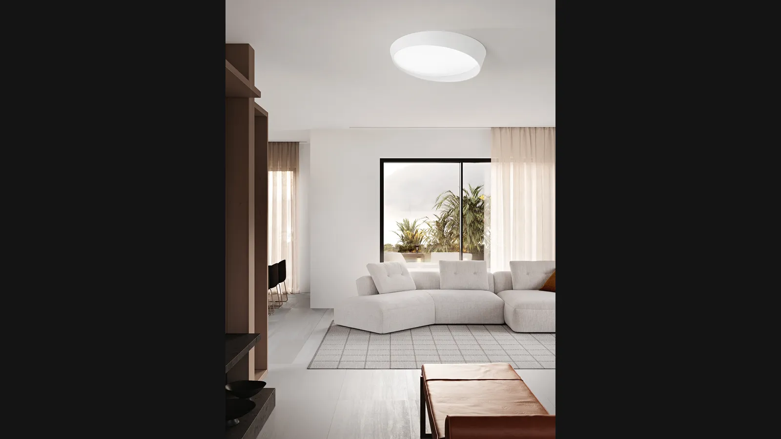Lampada a soffitto Half in alluminio di Ondaluce