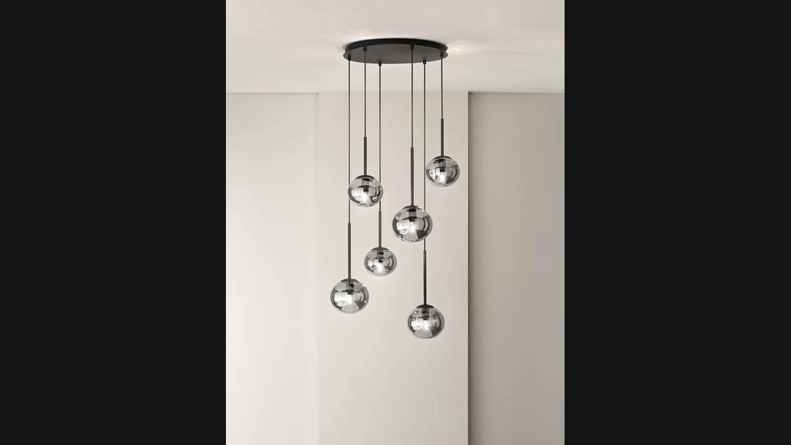 Lampada a sospensione in metallo e vetro Jewel di Ondaluce