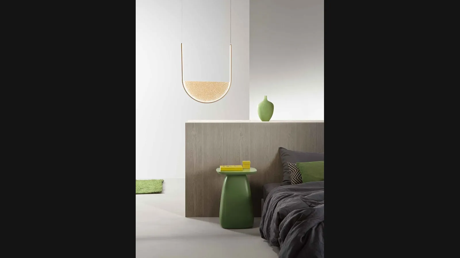 Lampada a ssopensione Lotus in metallo e vetro granigliato di Ondaluce