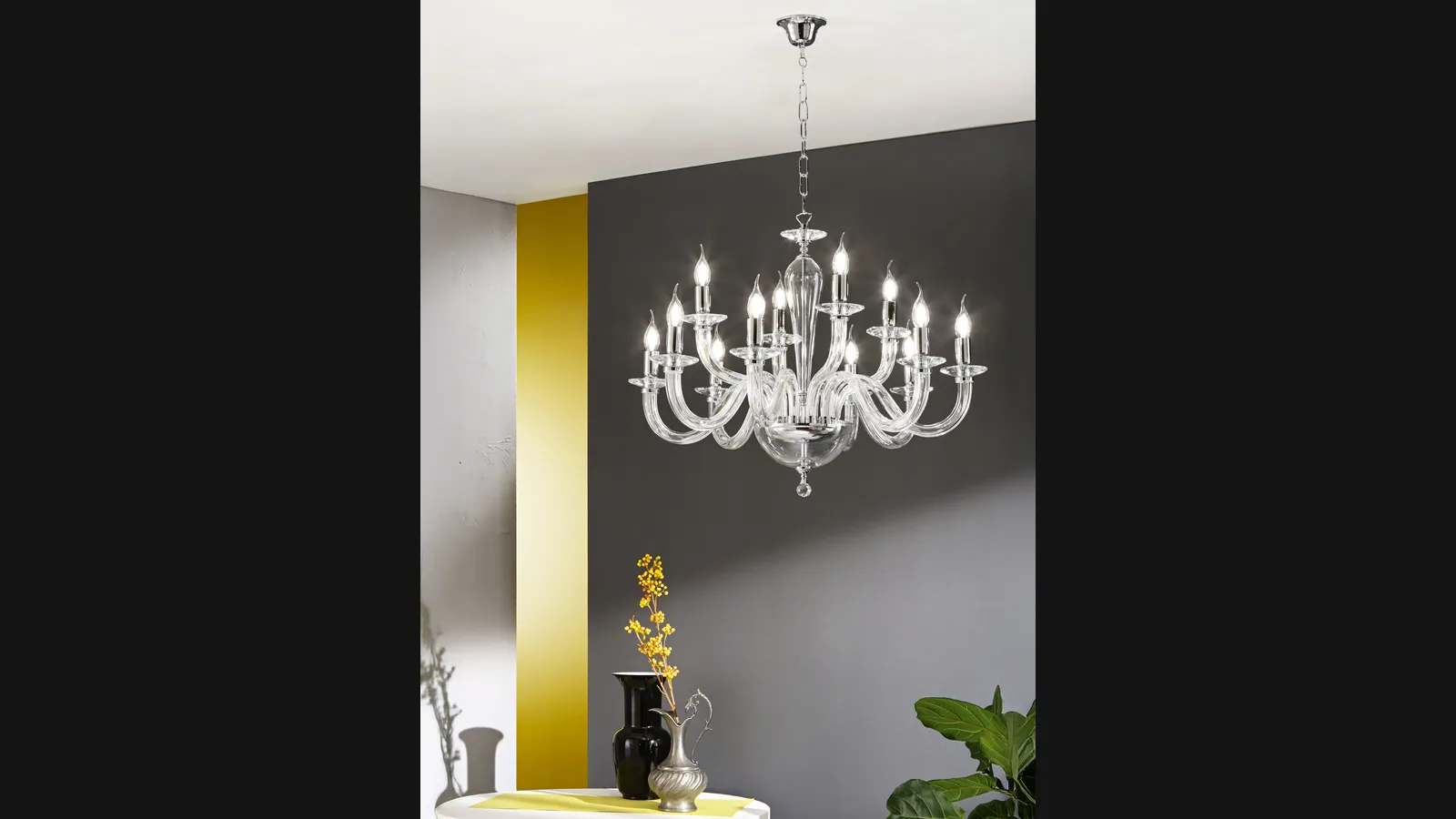 Lampada a sospensione Ravel in vetro di Ondaluce
