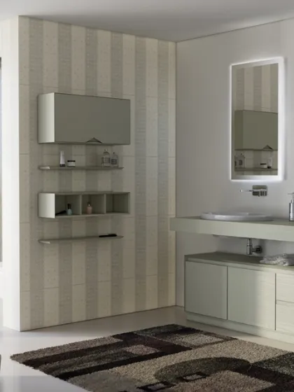 Mobile da Bagno a terra Cloud 10 in rovere colorato a poro aperto lichene di Arredoquattro