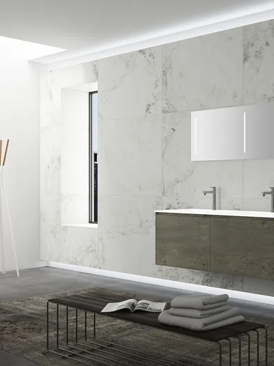 Mobile da Bagno sospeso Creativity 01 in rovere nodato di Arredoquattro