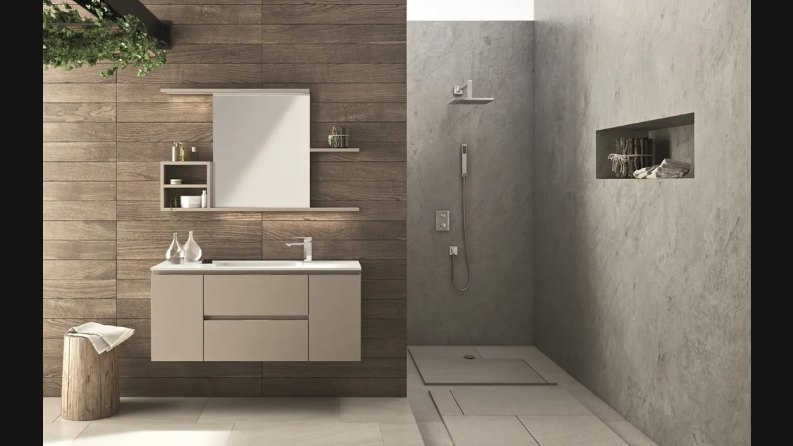 Mobile da Bagno sospeso Original 01 in laccato opaco di Arredoquattro