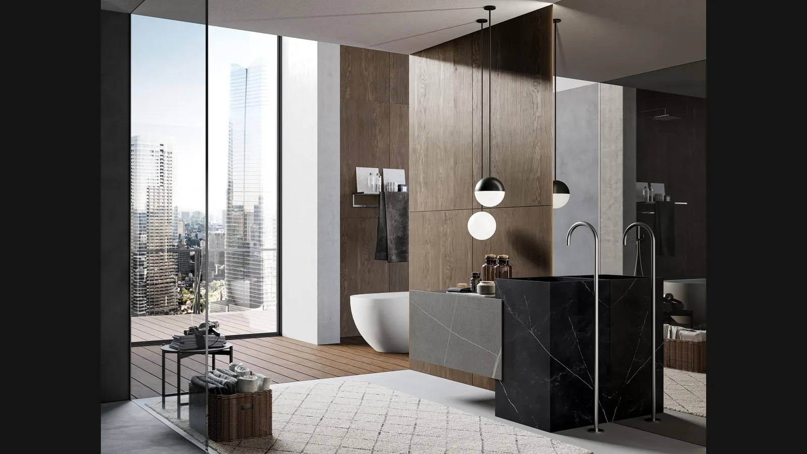 Mobile da Bagno a terra in gres Sail 05 di Birex