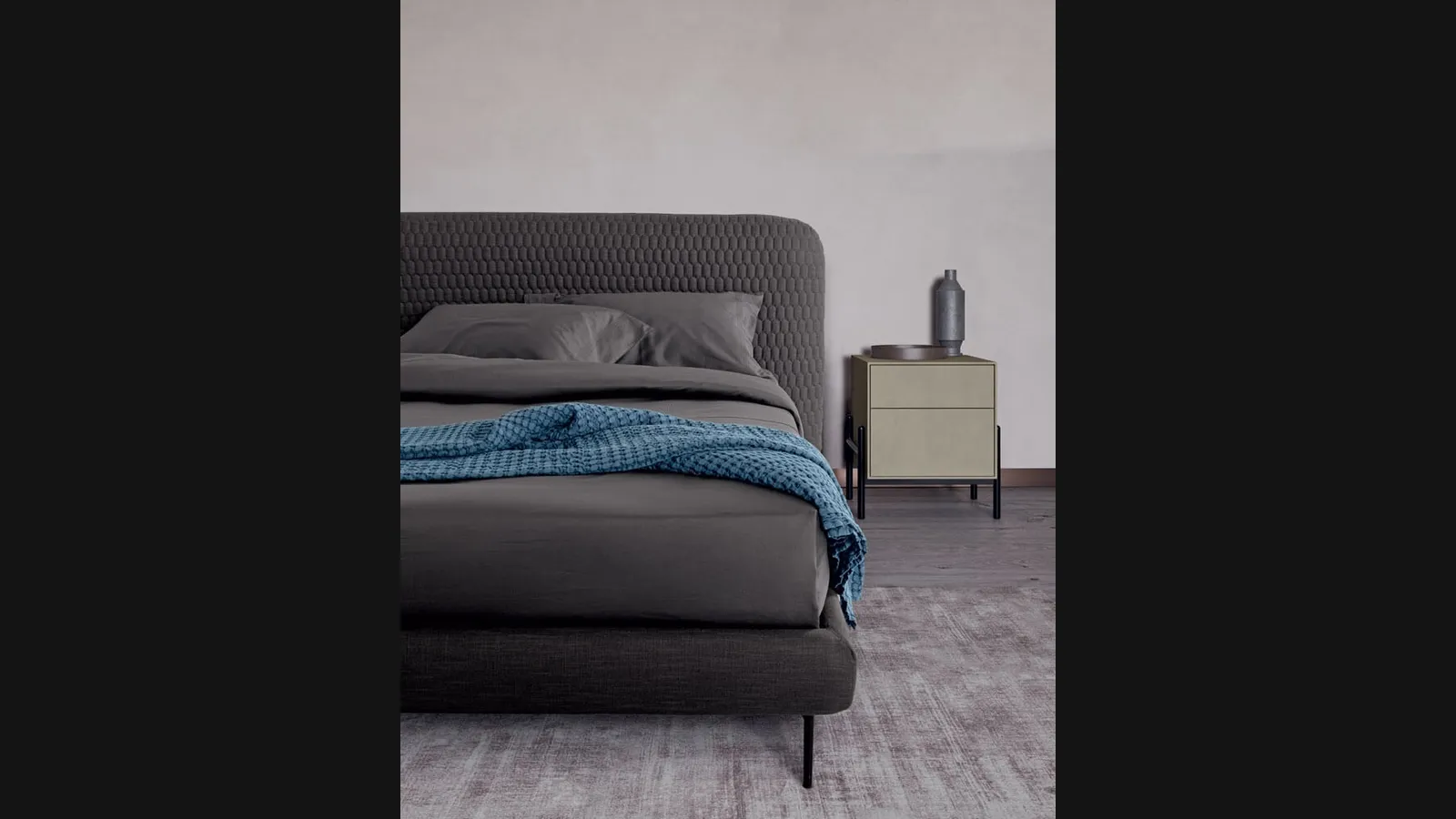 Letto in tessuto imbottito Hari di Dall'Agnese