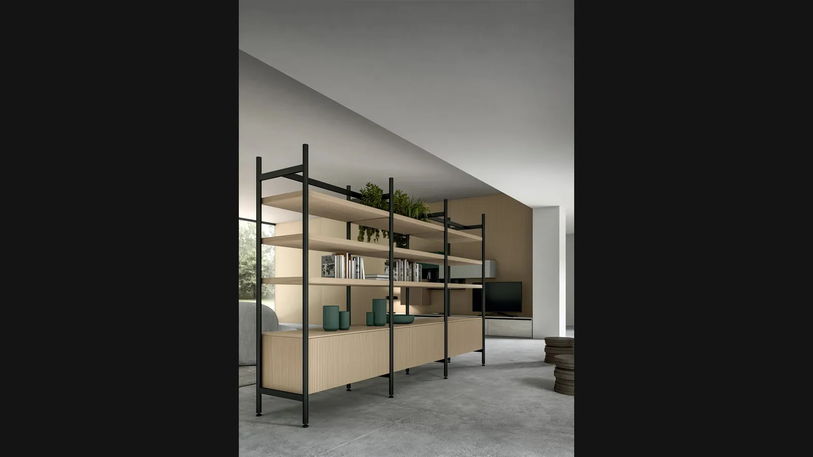 Libreria divisoria Living Glass 2|0 di Arredo3