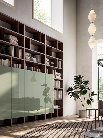 Libreria Speed Componibile in legno e laccato lucido di Dall'Agnese