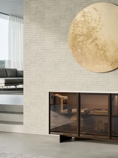 Madia Glass Up con ante in vetro bronzato di Dall'Agnese