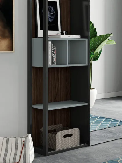 Mobile ingresso Skap composizione 2 con anta scorrevole a specchio e struttura rovere termotrattato di Birex