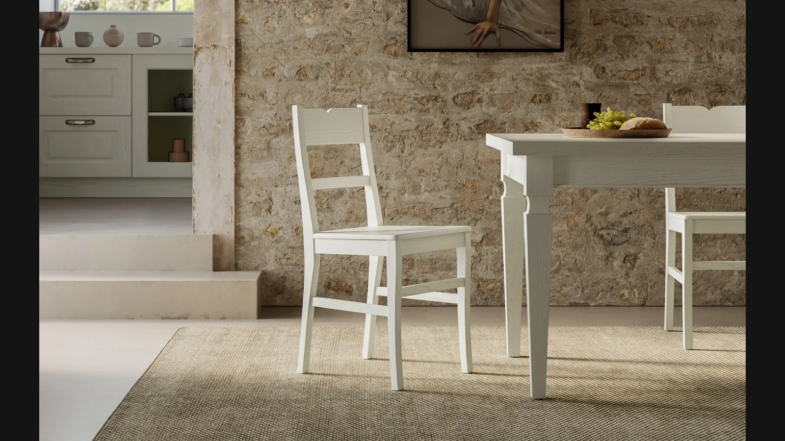 Sedia Flora in legno massello laccato di Arredo3