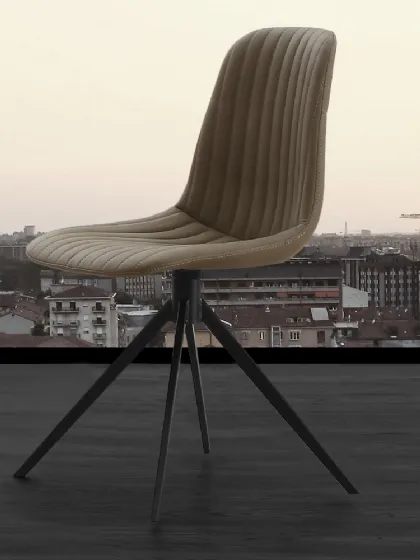 Sedia Cinquecento in eco Nabuk beige di La Seggiola