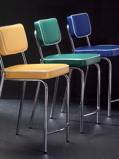 Sgabello Hollywood Stool 60 in ecopelle imbottita di La Seggiola