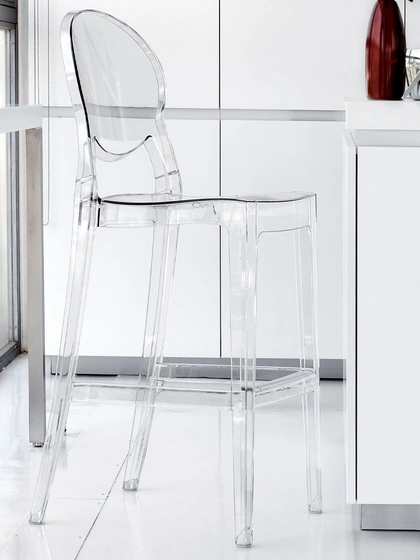 Sgabello Ink Stool 65 in policarbonato trasparente di La Seggiola