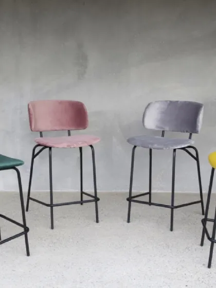 Sgabello in velluto antimacchia Juliette Stool di La Seggiola