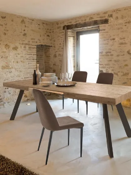 Tavolo allungabile in legno con base in metallo Denver T52 di Friulsedie