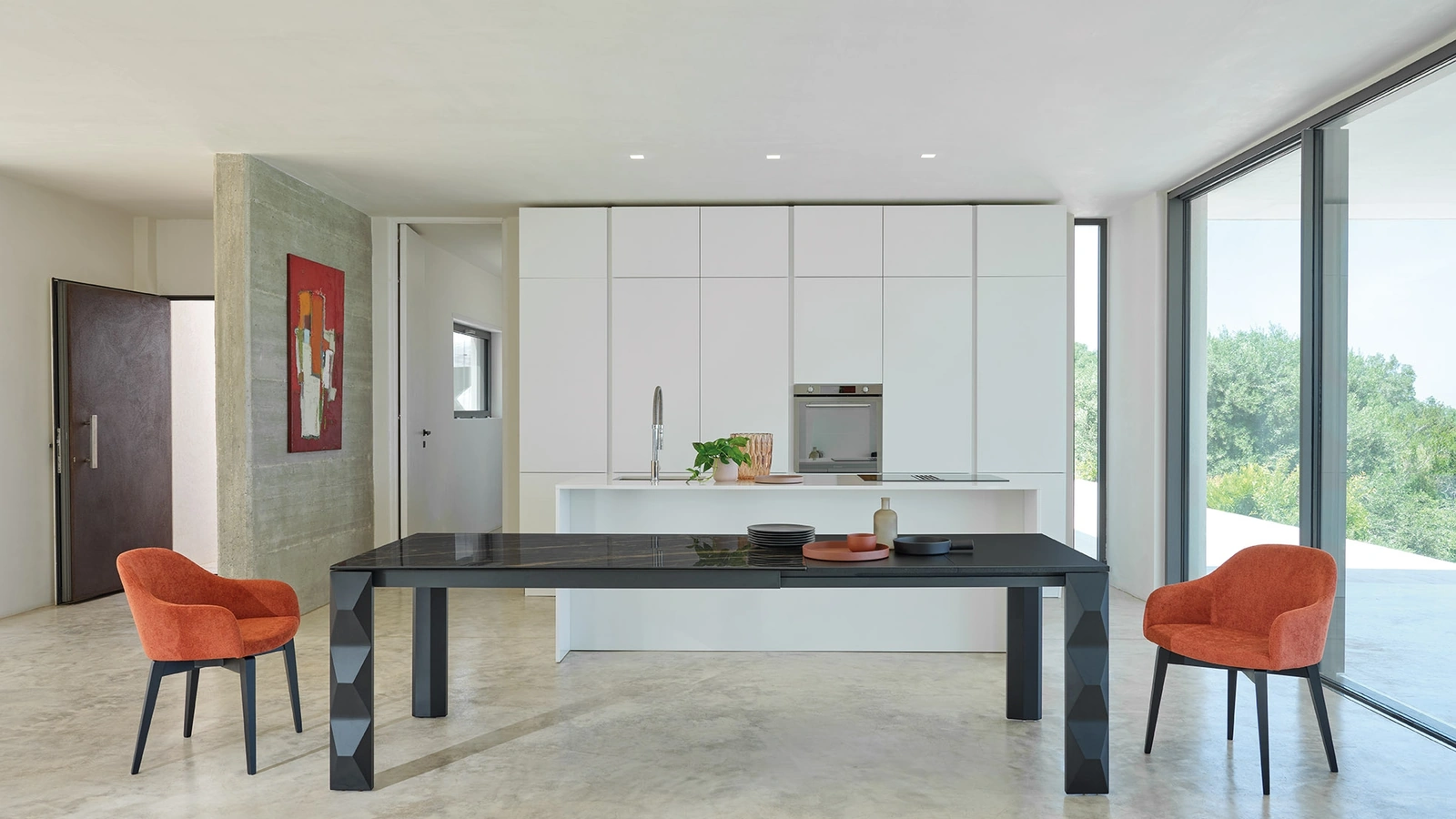 Tavolo allungabile Diamond T96 in vetroceramica di Friulsedie