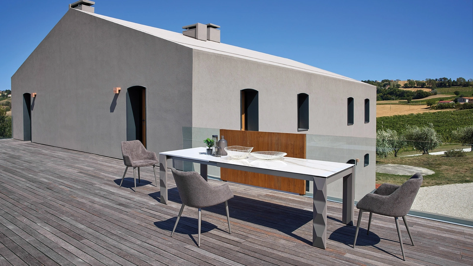 Tavolo allungabile Diamond T96 in vetroceramica di Friulsedie