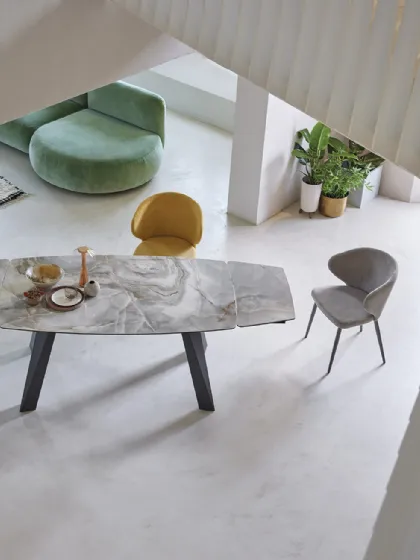 Tavolo allungabile Levante T54 con top in ceramica di Friulsedie