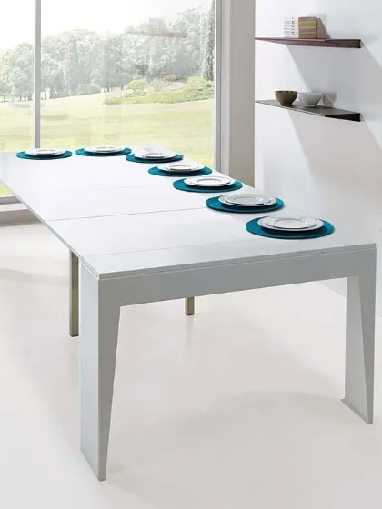 Consolle allungabile Marvel in laminato Bianco di Pezzani