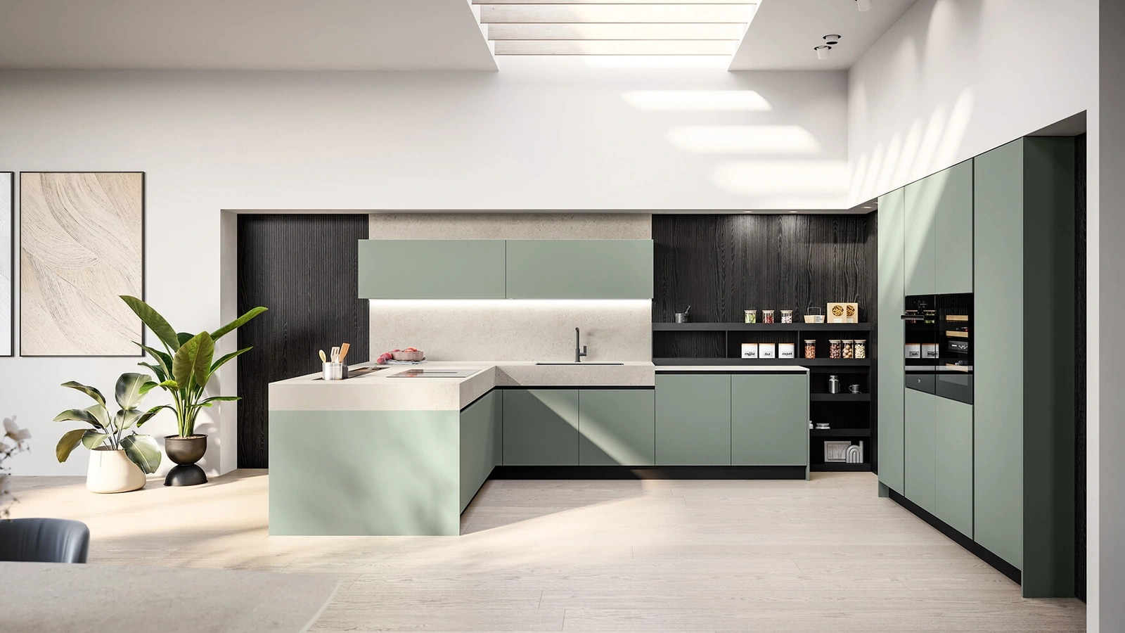 Cucina Moderna in laminato con penisola Cloe di Arredo3