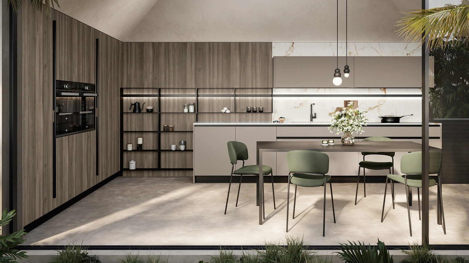 Cucina Moderna angolare in laccato e laminato Cloe di Arredo3