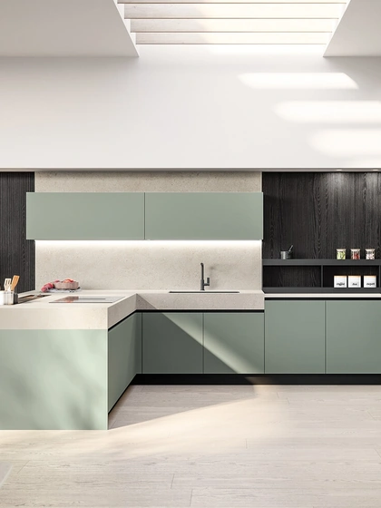 Cucina Moderna in laminato con penisola Cloe di Arredo3