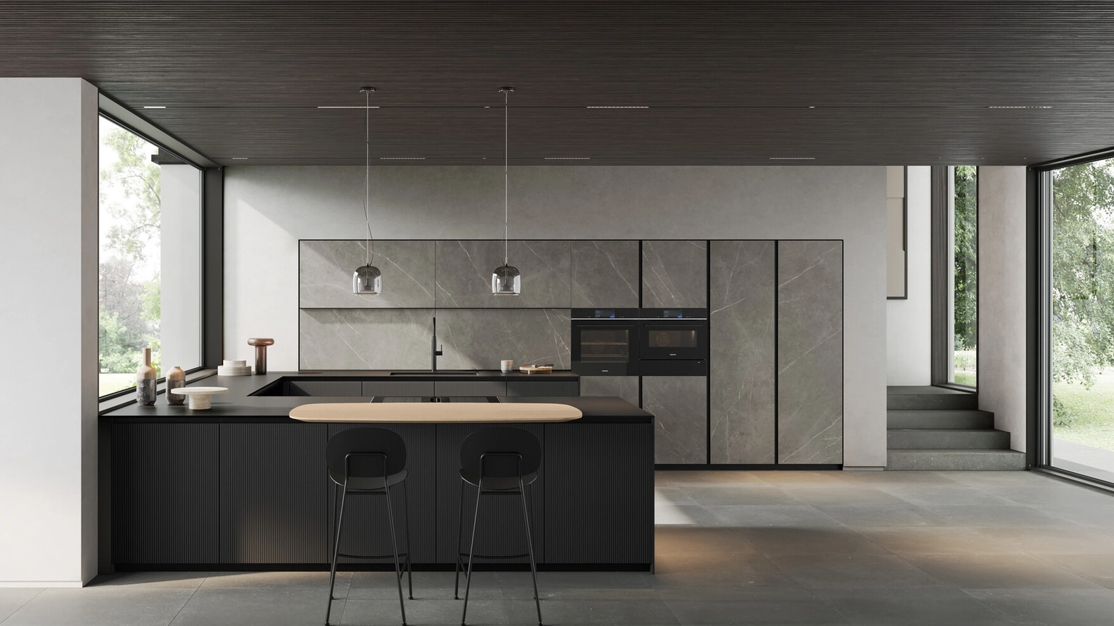Cucina Moderna con penisola Glass di Arredo3