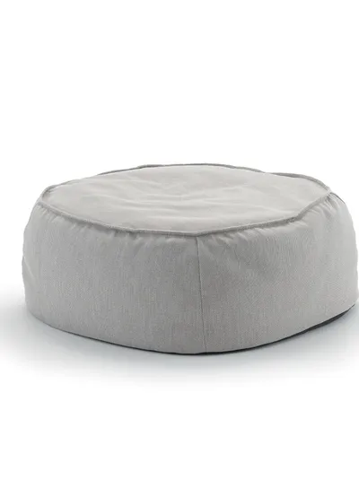 Pouf tavolino Bill in tessuto grigio di La Seggiola