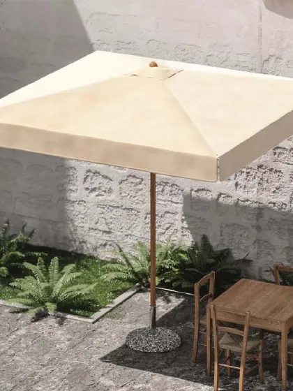 Ombrellone PTR LE in legno con apertura a doppia carrucola di La Seggiola